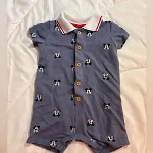 Disney Baby Mickey Mouse Polo outfit with collar - Red, White, and Gray 18 month